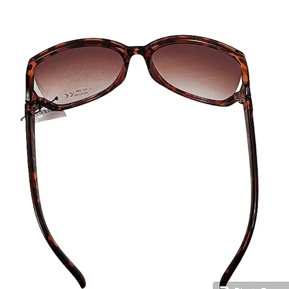 Tiger Stripe Sunglasses BROWN LUXE Oversized GLAM Gradient Lens NEW‎ Luxury Glam